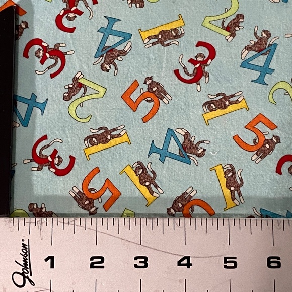 5 Funky Monkeys Cotton Fabric Erin Michael Modo Sock Monkey Blue 1.5 yd x 42" - Picture 5 of 7